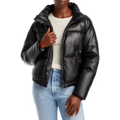 Promo 🔥 AQUA Faux Leather Puffer Jacket - 100% Exclusive Chocolate 😉 -AQUA Elegant shop unnamed file 103