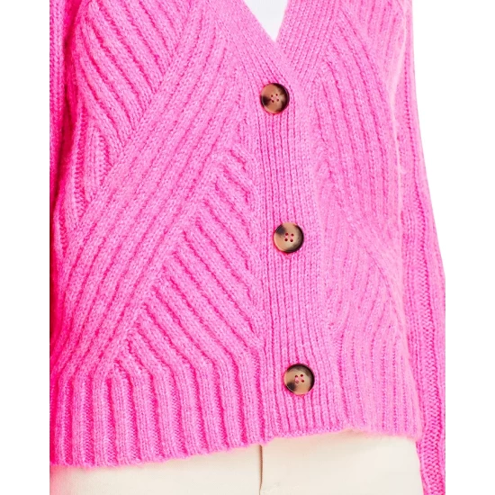 Best Sale ✔️ AQUA Mixed Rib Cropped Cardigan - 100% Exclusive Neon Pink 😍 6 Best Sale ✔️ AQUA Mixed Rib Cropped Cardigan - 100% Exclusive Neon Pink 😍 - Image 6