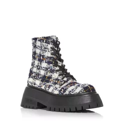 Best Pirce 🥰 AQUA Women's Sarge Platform Ankle Booties - 100% Exclusive Navy Tweed 🧨