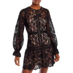 New ❤️ AQUA Crochet Lace Mini 💯 Dress - 100% Exclusive Black 🎁