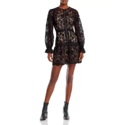 New ❤️ AQUA Crochet Lace Mini 💯 Dress - 100% Exclusive Black 🎁 -AQUA Elegant shop unnamed file 1043