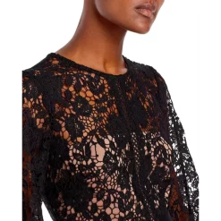 New ❤️ AQUA Crochet Lace Mini 💯 Dress - 100% Exclusive Black 🎁 -AQUA Elegant shop unnamed file 1045