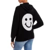 Wholesale 👏 AQUA Smiley Intarsia Cashmere Hoodie - 100% Exclusive Black 😍