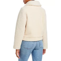 Discount ❤️ AQUA Faux Shearling Bomber Jacket - 100% Exclusive Ivory 💯 -AQUA Elegant shop unnamed file 1076