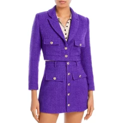 Outlet 🎉 AQUA Tweed Cropped Jacket - 100% Exclusive Purple ✨ -AQUA Elegant shop unnamed file 108