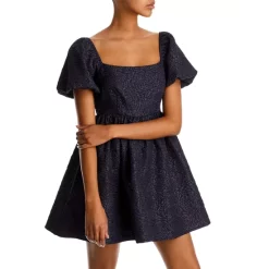 Best deal 𧨠AQUA Floral Brocade Mini Dress - 100% Exclusive Navy π