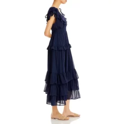 Brand new 🎁 AQUA Ruffled Floral Maxi Dress - 100% Exclusive Navy 🛒 -AQUA Elegant shop unnamed file 1135