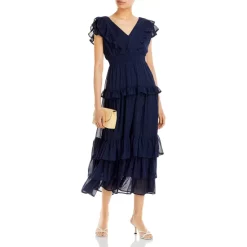 Brand new 🎁 AQUA Ruffled Floral Maxi Dress - 100% Exclusive Navy 🛒 -AQUA Elegant shop unnamed file 1137