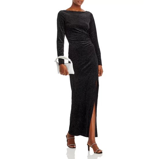 Wholesale โ๏ธ AQUA Velvet Cutout Maxi ๐ Dress - 100% Exclusive Black Velvet โญ 2 Wholesale โ๏ธ AQUA Velvet Cutout Maxi ๐ Dress - 100% Exclusive Black Velvet โญ - Image 2