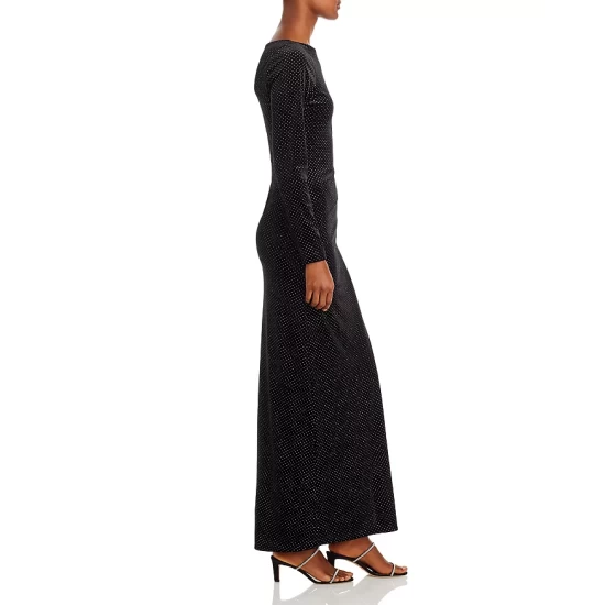 Wholesale โ๏ธ AQUA Velvet Cutout Maxi ๐ Dress - 100% Exclusive Black Velvet โญ 4 Wholesale โ๏ธ AQUA Velvet Cutout Maxi ๐ Dress - 100% Exclusive Black Velvet โญ - Image 4