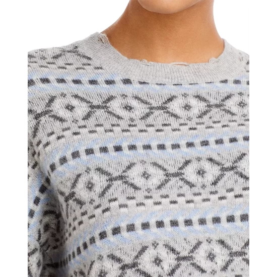 Cheapest 🔔 AQUA Distressed Geometric Cashmere Sweater - 100% Exclusive Light Gray Combo 🌟 6 Cheapest 🔔 AQUA Distressed Geometric Cashmere Sweater - 100% Exclusive Light Gray Combo 🌟 - Image 6