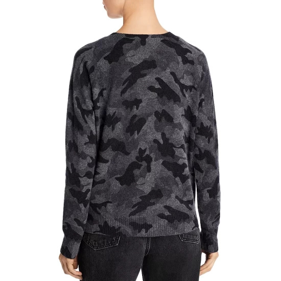 Wholesale ๐ AQUA Camo Crewneck Cashmere Sweater - 100% Exclusive Black Combo โ 4 Wholesale ๐ AQUA Camo Crewneck Cashmere Sweater - 100% Exclusive Black Combo โ - Image 4