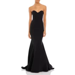Coupon ⌛ AQUA Scuba Strapless Sweetheart Gown - 100% Exclusive Black 😉