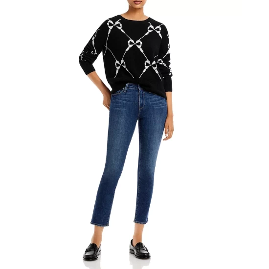 Best deal โ๏ธ AQUA Bow Intarsia Cashmere Sweater - 100% Exclusive Black/ivory ๐ฅ 2 Best deal โ๏ธ AQUA Bow Intarsia Cashmere Sweater - 100% Exclusive Black/ivory ๐ฅ - Image 2