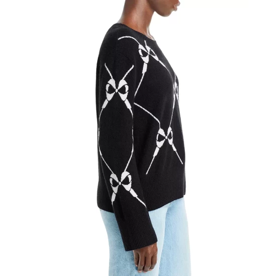 Best deal โ๏ธ AQUA Bow Intarsia Cashmere Sweater - 100% Exclusive Black/ivory ๐ฅ 3 Best deal โ๏ธ AQUA Bow Intarsia Cashmere Sweater - 100% Exclusive Black/ivory ๐ฅ - Image 3