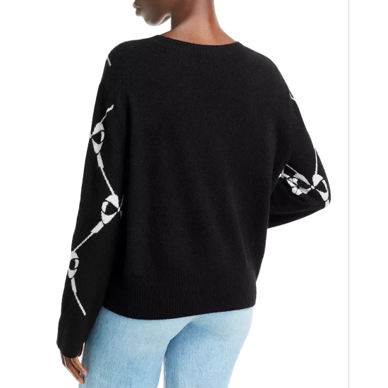 Best deal โ๏ธ AQUA Bow Intarsia Cashmere Sweater - 100% Exclusive Black/ivory ๐ฅ 4 Best deal โ๏ธ AQUA Bow Intarsia Cashmere Sweater - 100% Exclusive Black/ivory ๐ฅ - Image 4