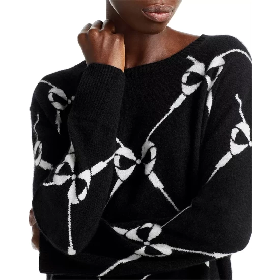 Best deal โ๏ธ AQUA Bow Intarsia Cashmere Sweater - 100% Exclusive Black/ivory ๐ฅ 5 Best deal โ๏ธ AQUA Bow Intarsia Cashmere Sweater - 100% Exclusive Black/ivory ๐ฅ - Image 5