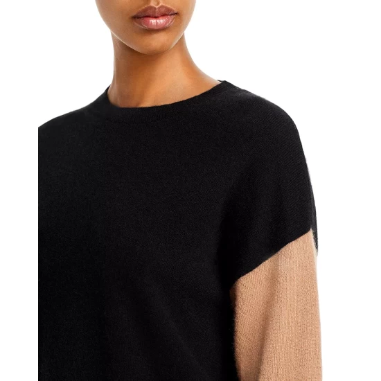 Best Sale 🥰 AQUA Color Block Stripe Cashmere Sweater - 100% Exclusive Black/camel 😀 5 Best Sale 🥰 AQUA Color Block Stripe Cashmere Sweater - 100% Exclusive Black/camel 😀 - Image 5