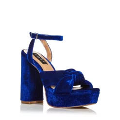 Hot Sale ✨ AQUA Women's Loryv Ankle Strap Platform High Heel Sandals - 100% Exclusive Magenta Velvet 🎁