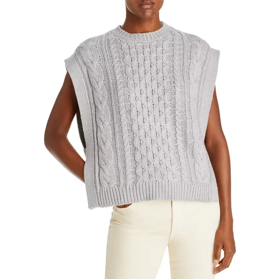 Outlet ✔️ AQUA Cable Knit Sweater Vest - 100% Exclusive Gray 🔥 1 Outlet ✔️ AQUA Cable Knit Sweater Vest - 100% Exclusive Gray 🔥