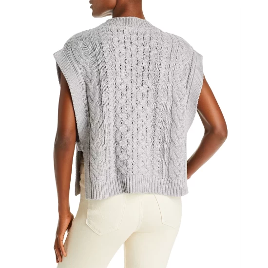 Outlet ✔️ AQUA Cable Knit Sweater Vest - 100% Exclusive Gray 🔥 3 Outlet ✔️ AQUA Cable Knit Sweater Vest - 100% Exclusive Gray 🔥 - Image 3