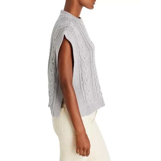 Outlet ✔️ AQUA Cable Knit Sweater Vest - 100% Exclusive Gray 🔥 4 Outlet ✔️ AQUA Cable Knit Sweater Vest - 100% Exclusive Gray 🔥 - Image 4