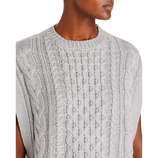 Outlet ✔️ AQUA Cable Knit Sweater Vest - 100% Exclusive Gray 🔥 6 Outlet ✔️ AQUA Cable Knit Sweater Vest - 100% Exclusive Gray 🔥 - Image 6