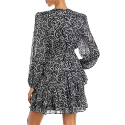 Cheap 👍 AQUA Floral Print Ruffled Mini Dress - 100% Exclusive Black/white ❤️ -AQUA Elegant shop unnamed file 1256