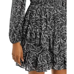 Cheap 👍 AQUA Floral Print Ruffled Mini Dress - 100% Exclusive Black/white ❤️ -AQUA Elegant shop unnamed file 1260
