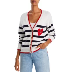 Discount ⌛ AQUA Stripe Grandfather Cardigan - 100% Exclusive Ivory/navy ✔️