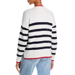 Discount ⌛ AQUA Stripe Grandfather Cardigan - 100% Exclusive Ivory/navy ✔️ -AQUA Elegant shop unnamed file 1264