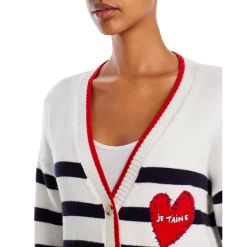 Discount ⌛ AQUA Stripe Grandfather Cardigan - 100% Exclusive Ivory/navy ✔️ -AQUA Elegant shop unnamed file 1265