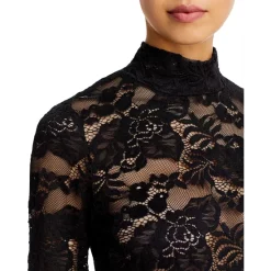 Brand new 🔥 AQUA Mock Neck Lace Top - 100% Exclusive Black ✨ -AQUA Elegant shop unnamed file 1272