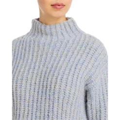 Promo ⌛ AQUA Ribbed Mock Turtleneck Sweater - 100% Exclusive Blue Twist ✨ -AQUA Elegant shop unnamed file 1295