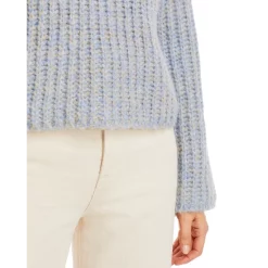 Promo ⌛ AQUA Ribbed Mock Turtleneck Sweater - 100% Exclusive Blue Twist ✨ -AQUA Elegant shop unnamed file 1296