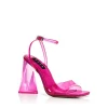 Outlet ⭐ AQUA Women's Glass Ankle Strap High Heel 😍 Sandals - 100% Exclusive Raspberry ✔️