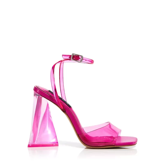 Outlet ⭐ AQUA Women's Glass Ankle Strap High Heel 😍 Sandals - 100% Exclusive Raspberry ✔️ 2 Outlet ⭐ AQUA Women's Glass Ankle Strap High Heel 😍 Sandals - 100% Exclusive Raspberry ✔️ - Image 2