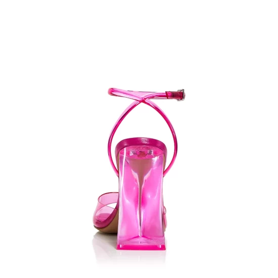 Outlet ⭐ AQUA Women's Glass Ankle Strap High Heel 😍 Sandals - 100% Exclusive Raspberry ✔️ 4 Outlet ⭐ AQUA Women's Glass Ankle Strap High Heel 😍 Sandals - 100% Exclusive Raspberry ✔️ - Image 4
