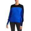 Deals 🎉 AQUA Color Block Cashmere Sweater - 100% Exclusive Lapis/black 😉