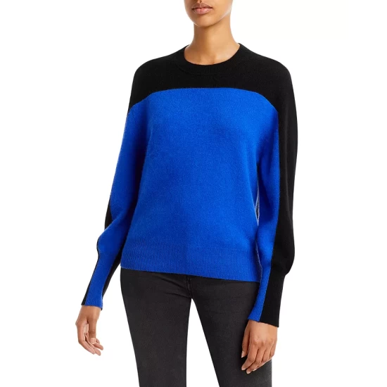 Deals π AQUA Color Block Cashmere Sweater - 100% Exclusive Lapis/black π 1 Deals π AQUA Color Block Cashmere Sweater - 100% Exclusive Lapis/black π
