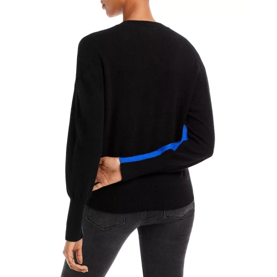 Deals π AQUA Color Block Cashmere Sweater - 100% Exclusive Lapis/black π 3 Deals π AQUA Color Block Cashmere Sweater - 100% Exclusive Lapis/black π - Image 3