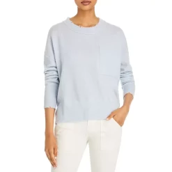 New 😍 AQUA Distressed Cashmere Sweater - 100% Exclusive Blue Ice ❤️ -AQUA Elegant shop unnamed file 1331