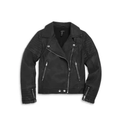 Best Sale ⭐ AQUA Girls' Faux Leather Moto Jacket, Big Kid - 100% Exclusive Blush 💯
