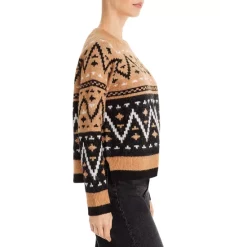 Best Pirce 🌟 AQUA Ladies Knit Fairisle Sweater - 100% Exclusive Camel 🛒 -AQUA Elegant shop unnamed file 1341
