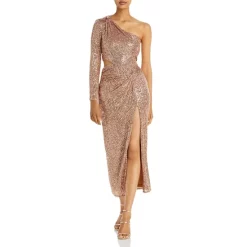 Cheap ⭐ AQUA Embellished One Shoulder 🎉 Dress - 100% Exclusive Rose Gold ❤️