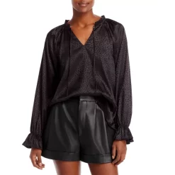 Cheapest 🛒 AQUA Tonal Animal Print Jacquard Top - 100% Exclusive Black 👍