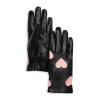 Top 10 👍 AQUA Hearts Tech Leather Gloves Black/beige ⭐