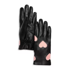 Top 10 👍 AQUA Hearts Tech Leather Gloves Black/beige ⭐