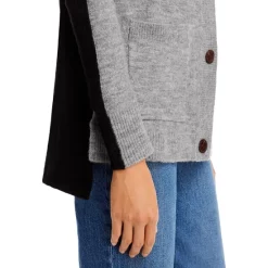 Discount 😀 AQUA Color Block Cardigan - 100% Exclusive Gray/black ✨ -AQUA Elegant shop unnamed file 1383