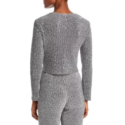 Deals 🛒 AQUA Sequined Metallic Twist Front Crop Top - 100% Exclusive Silver ⭐ -AQUA Elegant shop unnamed file 1386